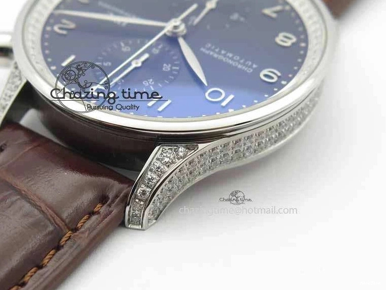 MIROTIME 0128 Unique Portuguese IW3714 Diam ZF V2 1:1 Best Edition Gray Dial On Brown Leather Strap A79350 (Slim Movement) 7250